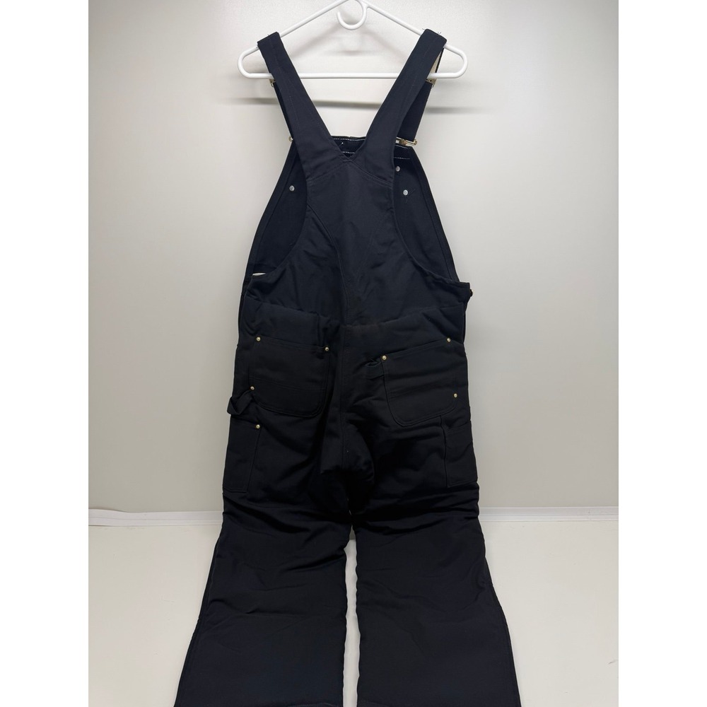 Carhartt 36 x 30 Black Bib Overalls Arctic Quilt Lined R03 USA Made Insulated - Picture 4 of 8